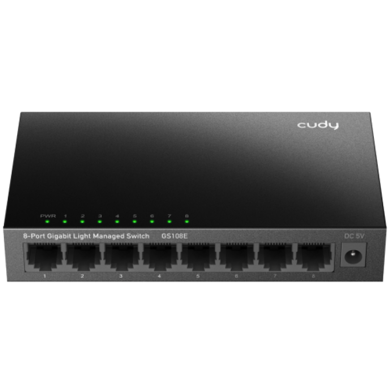 CUDY 8-Port Gigabit Light Managed Switch, 8 10/100/1000M RJ45 Ports, Desktop Metal Case, GS108E