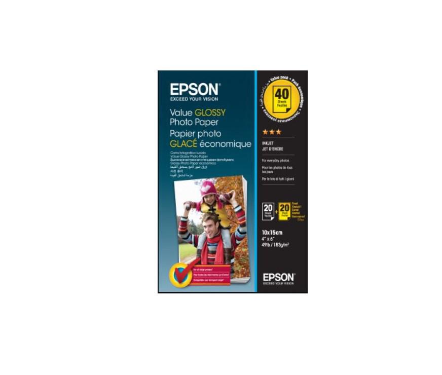 EPSON Hartie foto S400044, dimensiune 10x15cm, 40 coli, tip glossy, greutate 183g/m2, C13S400044