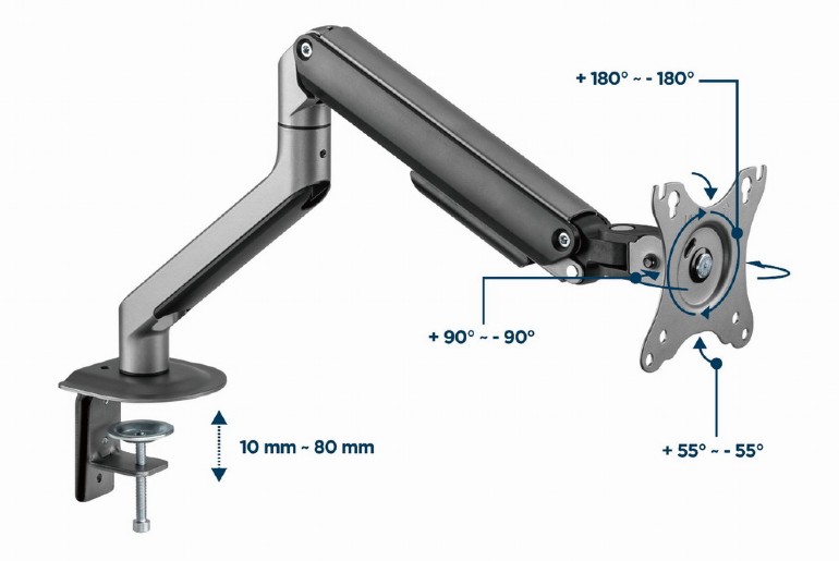 Gembird SUPORT de birou, pt 1 TV/monitor plat, diag. max 17-32 inch, rotatie, inclinare, MA-DA1-05