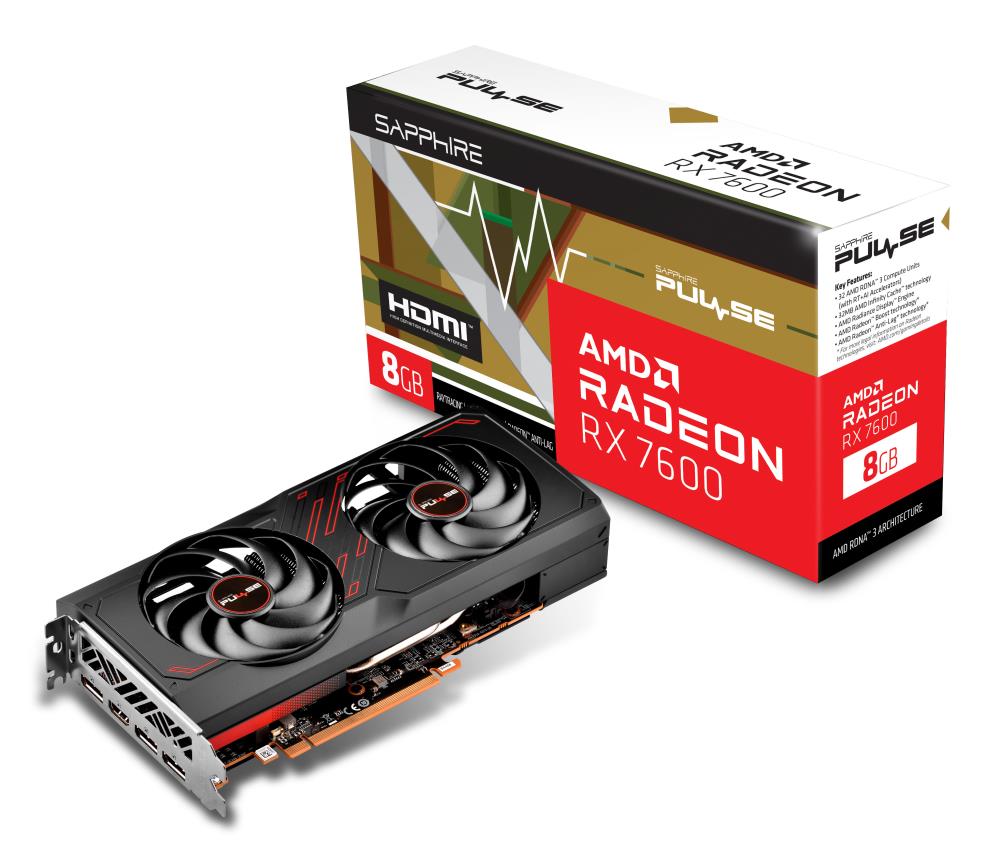 Sapphire VGA PCIE8 RX7600 8GB GDDR6/PULSE, 11324-01-20G