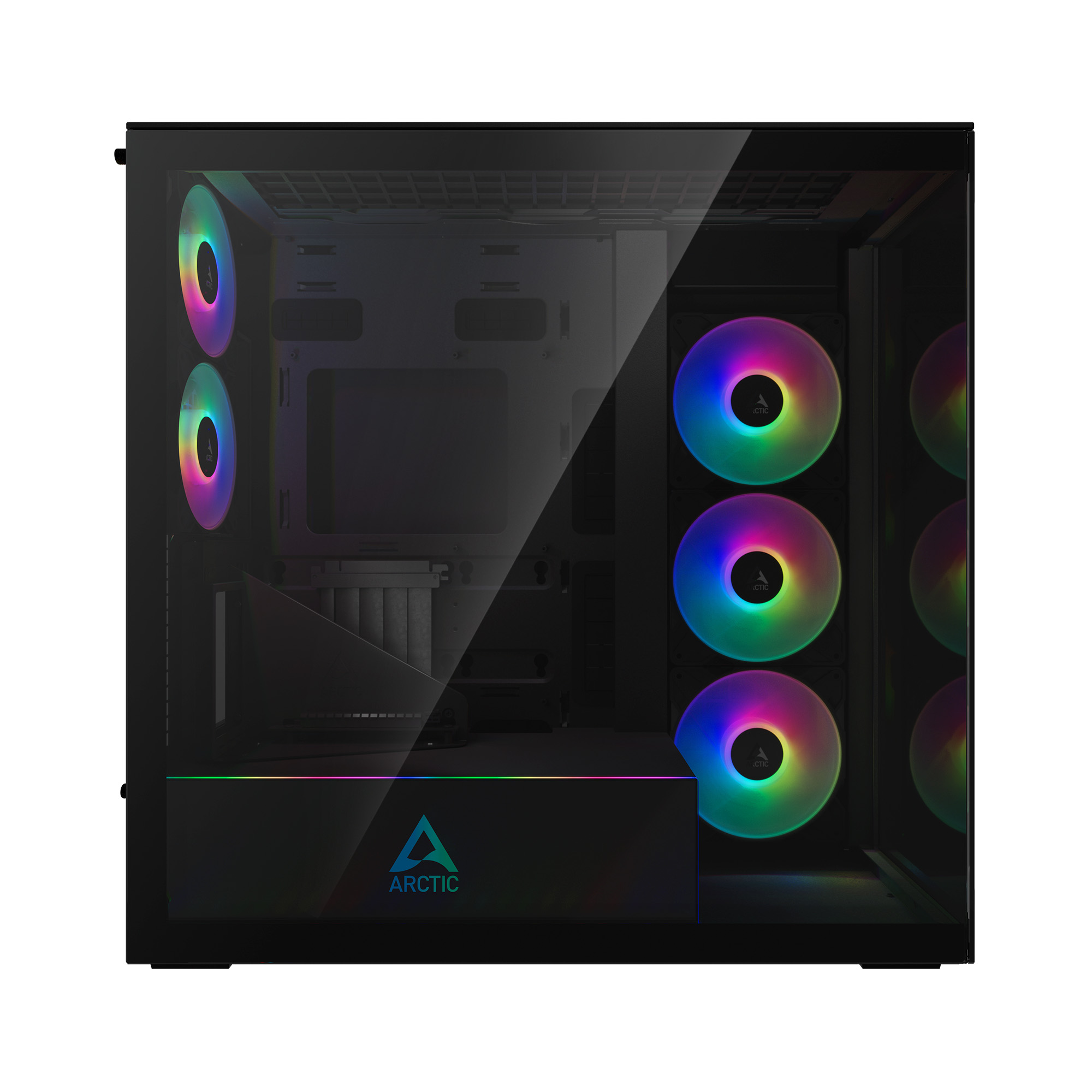 Arctic CARCASA Xtender Mirror BK VG, mid tower, max 8xfan, 3xP14 ProR ARGB si 2xP12Pro, ACPCC00019A - imagine 4