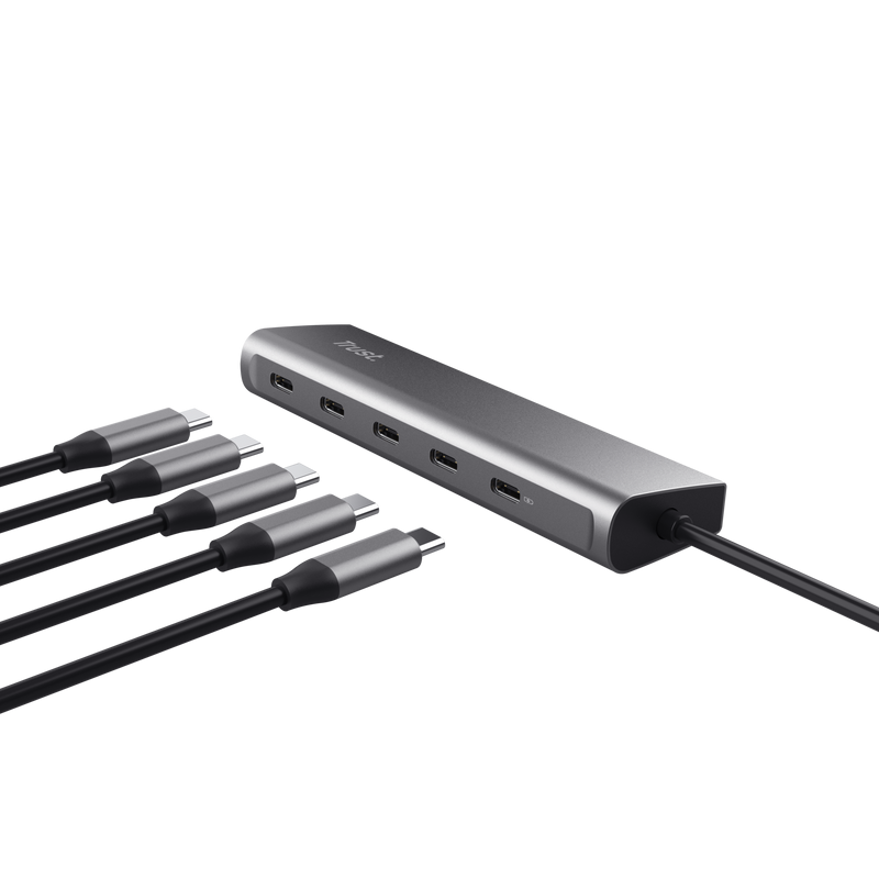 Trust Hub Halyx 5 x USB-C, gri, TR-25136