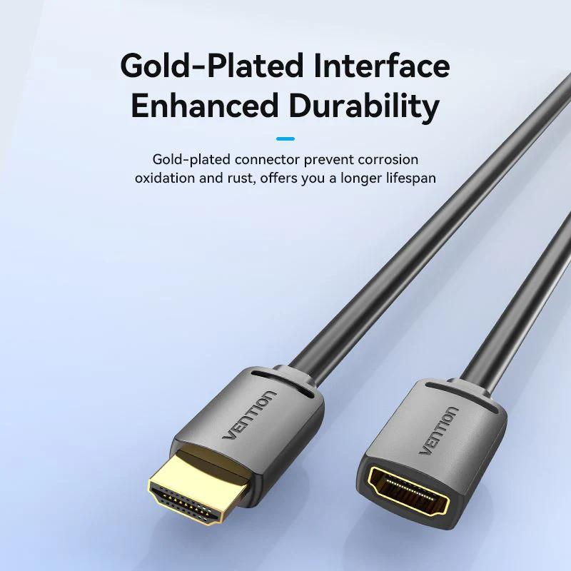 Vention Cablu video prelungitor, HDMI(M) la HDMI(T), 0.5m, rezolutie 4K la 60Hz, negru, AHCBD - imagine 2