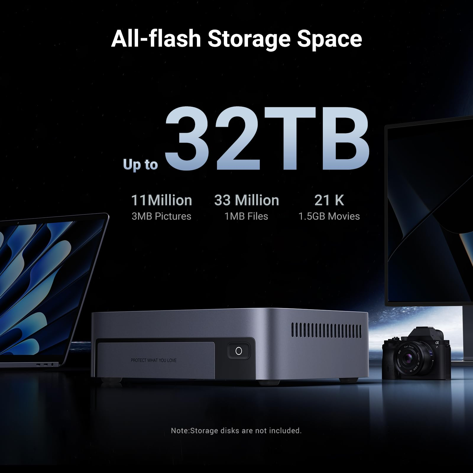 UGreen NAS DXP480T Plus, CPU i5 4.40 GHz, RAM DDR5 8Gb max 64Gb, M.2 8Tx4, LAN 10Gbx1, 1xUSB, 25892B - imagine 4