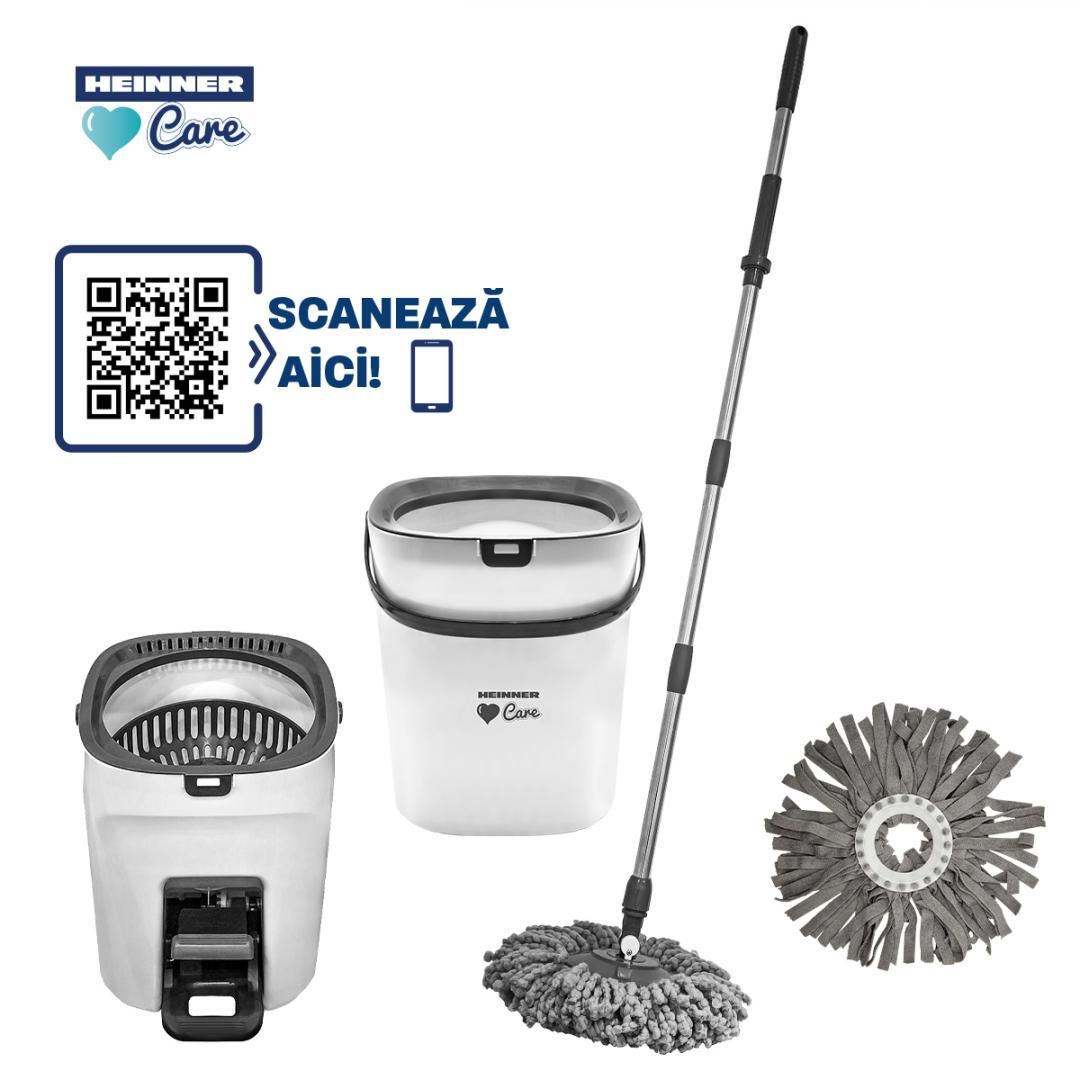 HEINNER SET CURATENIE CU PEDALA WASH&DRY, CLEAN STEP, GRI, HR-NL-P360G - imagine 2