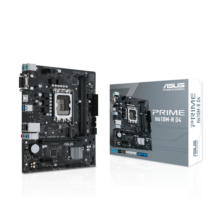 ASUS Placa de bază PRIME H610M-R D4 LGA1700, PRIME H610M-R D4SI