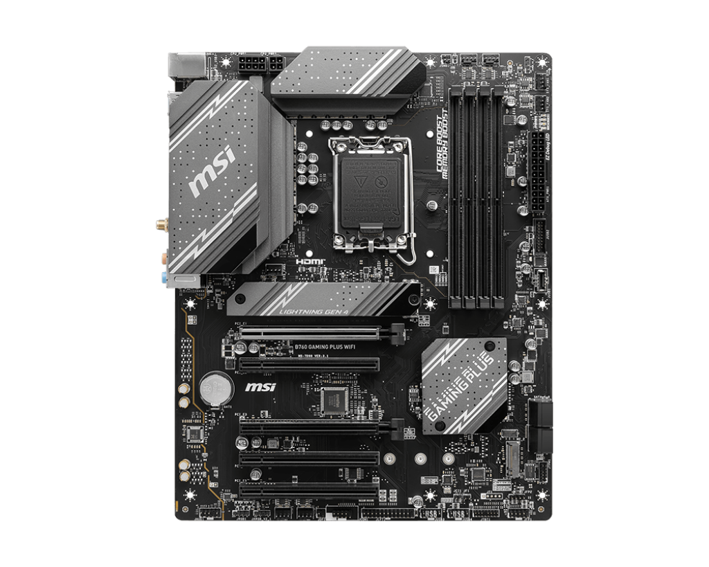 MSI ATX, Socket 1700, Intel B760 Chipset,DDR5,5x PCIe x16 slot, 4xSATA 6G, 2x, B760 GAMING PLUS WIFI - imagine 2