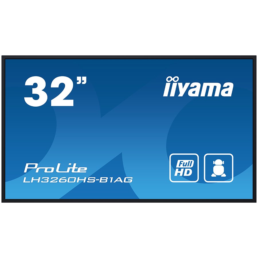Iiyama Monitor LED 32 Full HD professional digital signage display VA FHD/60Hz 500, LH3260HS-B1AG