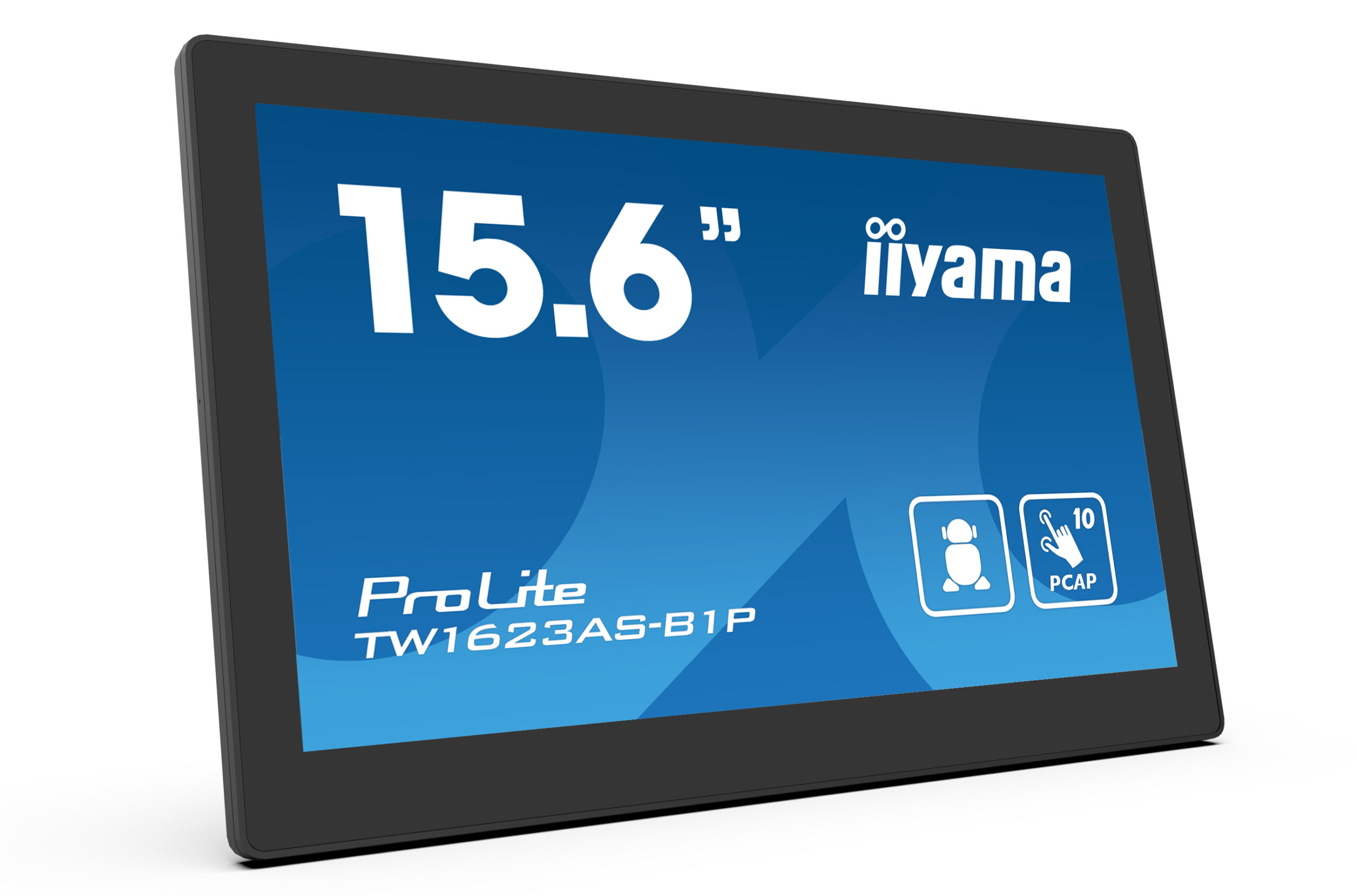 Iiyama Monitor Android 24/7 15.6 Full HD PCAP 10pt touch screen with POE 1920 x 1080, TW1623AS-B1P