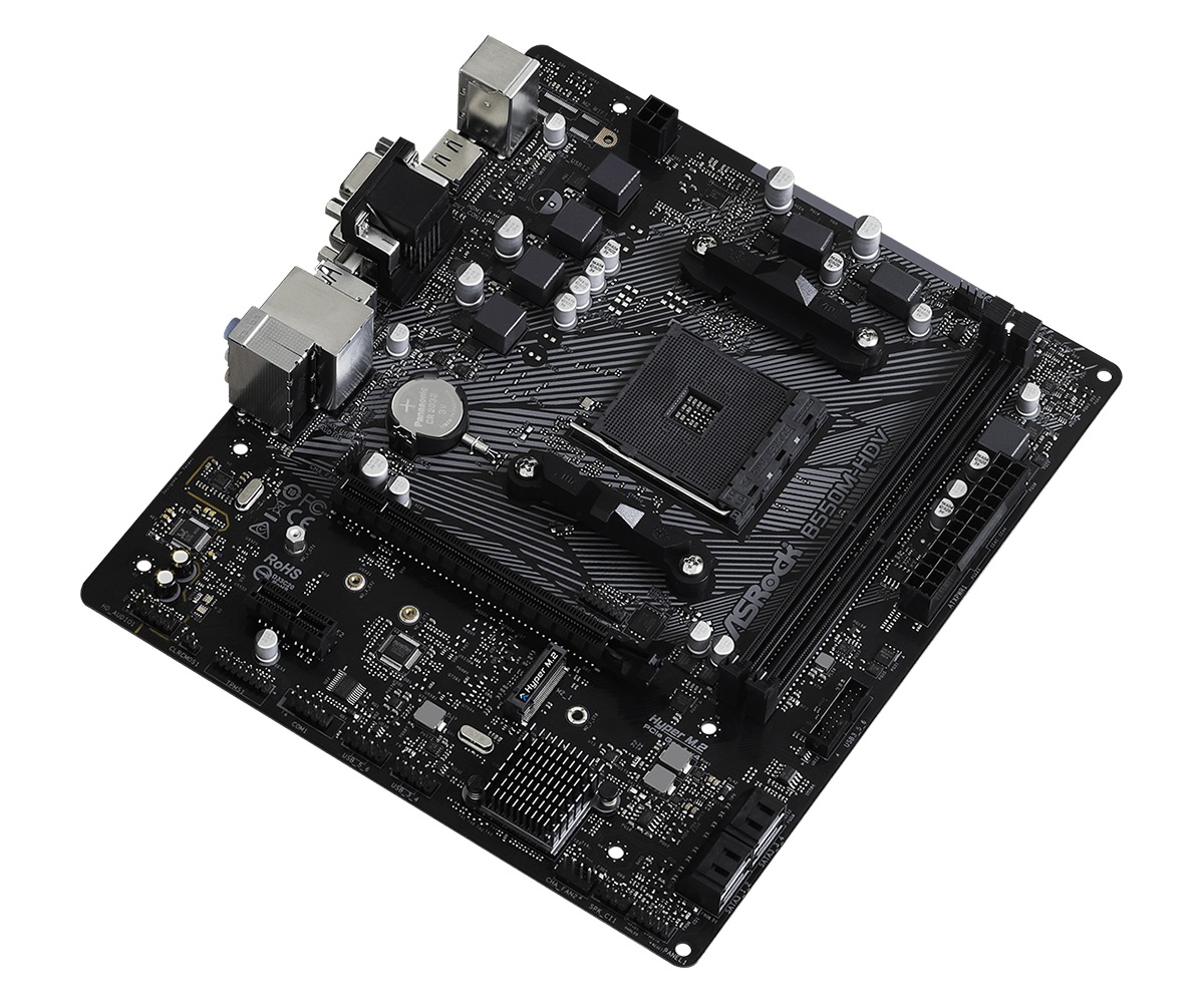 Asrock PLACA de BAZA, skt AM4, mATX, AMD B550, 2 x DDR4, max. 64 GB, 4 x SATA, 1 x M.2, B550M-HDV - imagine 3