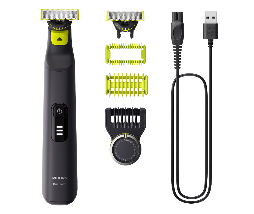 PHILIPS Aparat de ras (0,2mm) si tuns (0,4-10mm) OneBlade Pro, Fata&corp, pieptene cu 14, QP6542/15