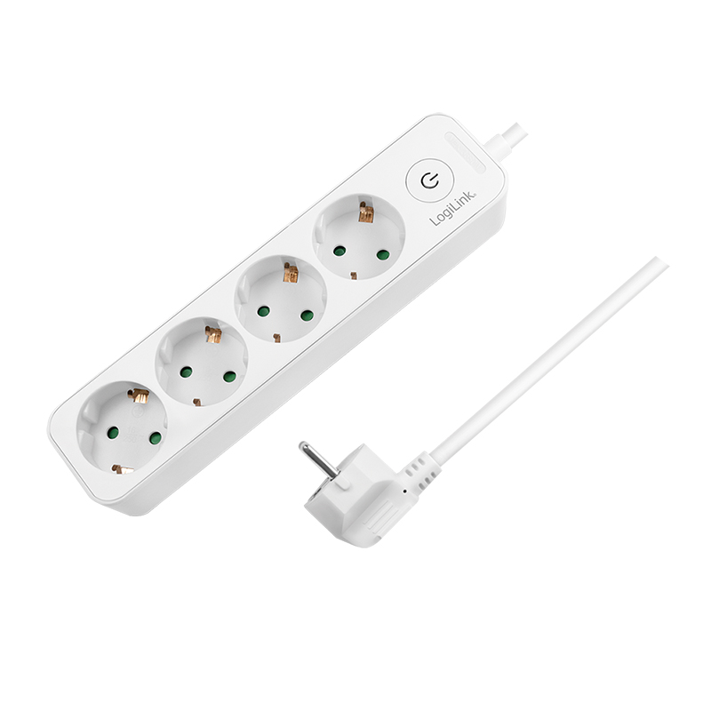 Logilink PRELUNGITOR, Schuko x 4, cablu 3G 1.5mm2, 230 V/16 A, 50 Hz, max. 3600 W, buton, LPS245