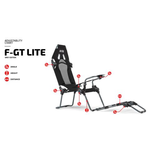 Next Level Racing F-GT LITE portable Racing Cockpit Grey Edition, NLR-S015GR