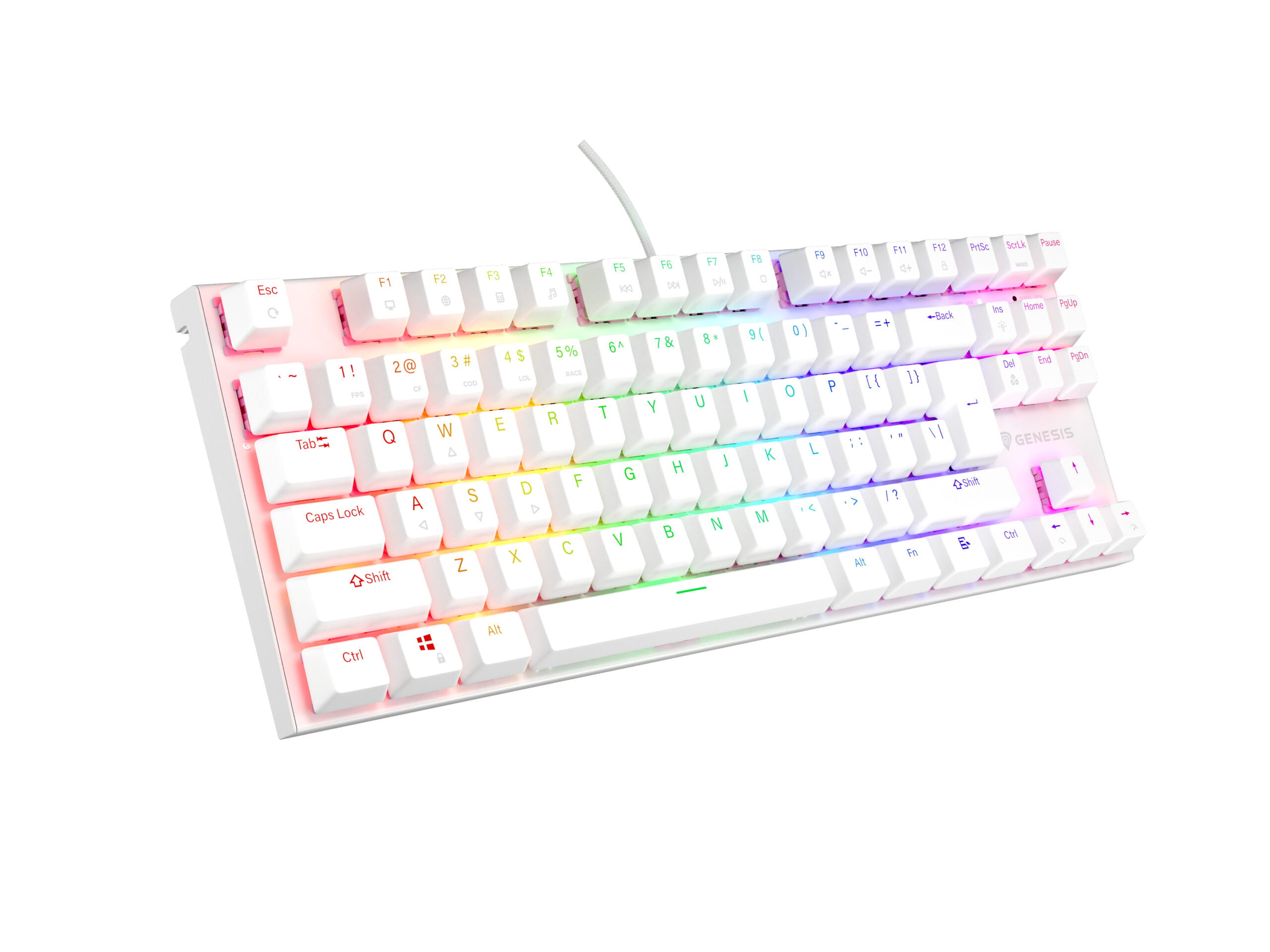 Genesis Tastatura Thor 303 TKL P alb, NKG-2063
