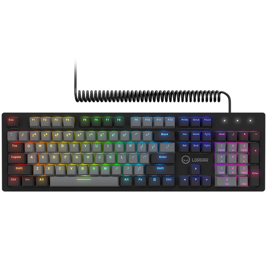 LORGAR Azar 514, Wired mechanical gaming keyboard, RGB backlight, keys number: 104, LRG-GK514B-US