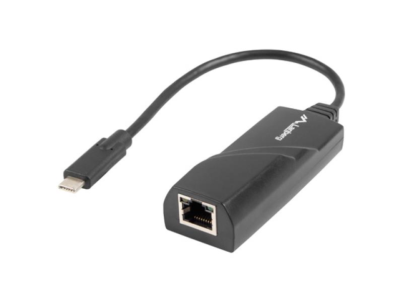 LANBERG Adaptor rețea USB-C 3.1 RJ45 1x RJ45 1 Gb, cu cablu, NC-1000-02
