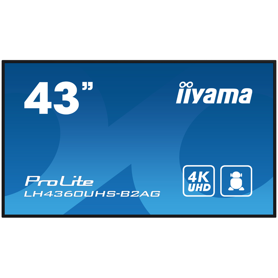Iiyama LFD 42.5 VA 3840 x 2160 @60Hz 500 cd/m2 5000:1 8.5ms Android 11 OS, LH4360UHS-B2AG