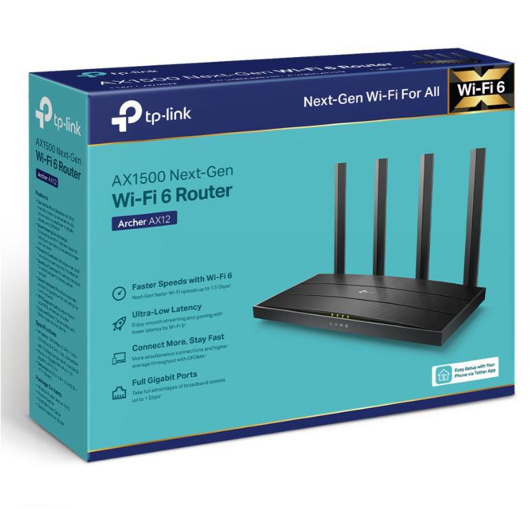 Tp-Link ROUTER wireless 1500Mbps,1 x WAN Gigabit, 4 porturi LAN Gigabit, 2.4 GHz/5 GHz, Archer AX12 - imagine 4