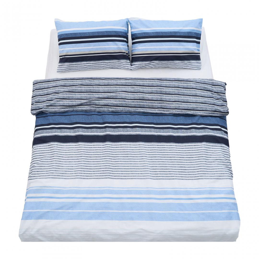 HEINNER Lenjerie dubla,100% bumbac,4 piese, Azul, HR-4BED-132-AZUL