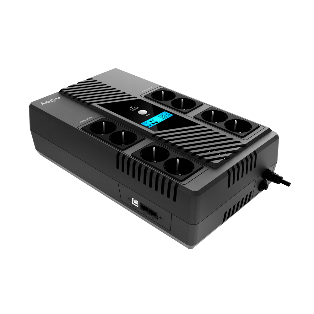 Njoy UPS Token 800, Line int., brick, AVR, Schuko x 8, display LCD, back-up 1, UPCSBLS680TTOAZ01B