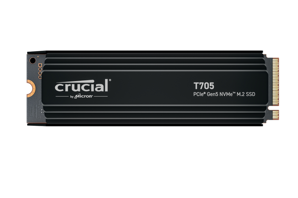 Crucial SSD T705 1 TB, SSD (black, PCIe 5.0 x4, NVMe 2.0, M.2 2280, incl. aluminum, CT1000T705SSD5