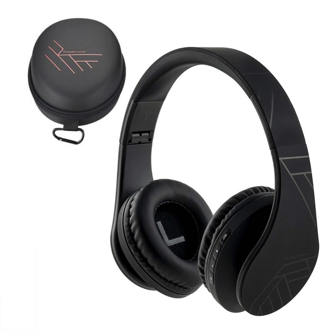 POWERLOCUS Casti Over-ear P2, Wireless, Negru, PWL-P2-BLACK