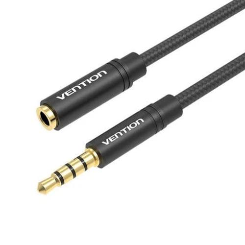 Vention Cablu audio prelungitor, Jack 3.5mm (T) la Jack 3.5mm (M), 2m, negru, BHBBH