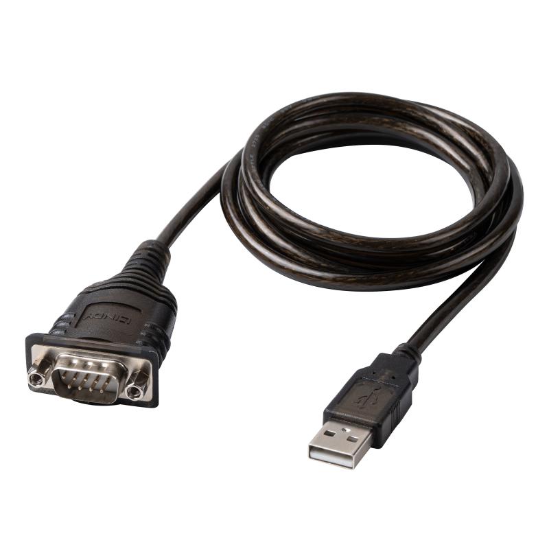 LINDY USB to Serial Converter with COM Retention, Supported Bandwidth: 12Mbps, 3Mbaud, LY-43413