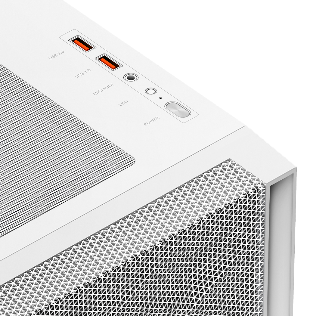 PCCOOLER CARCASA, Middle Tower, ATX, fara sursa, sticla securizata, 3 ventilatoare, C3D510 ARGB WH - imagine 3