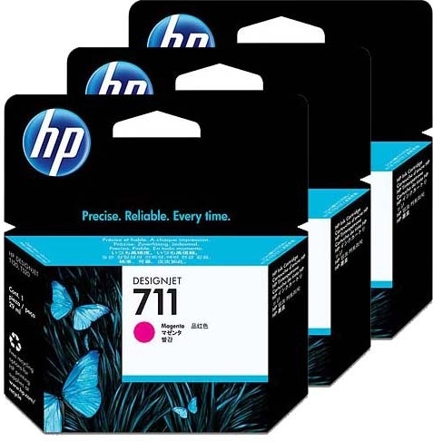 HP Tri-Pack Original Magenta, nr.711 pentru DesignJet T120|T520, CZ135A