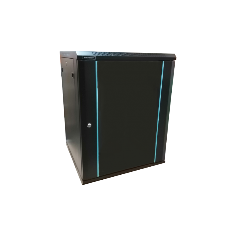 Dateup Rack 12U 600x450, dezasamblat, montare pe perete, usa din sticla, panouri, MP.6412.9001