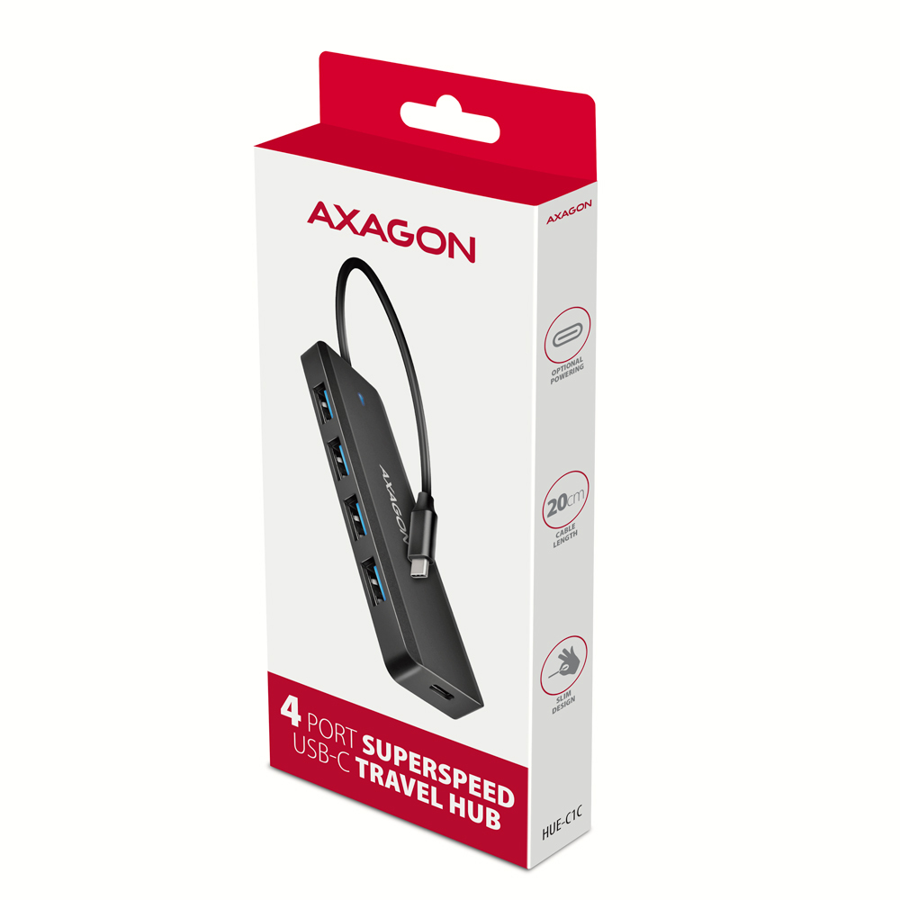 OEM Hub USB AXAGON USB-C 5Gbps TRAVEL, HUE-C1C - imagine 7