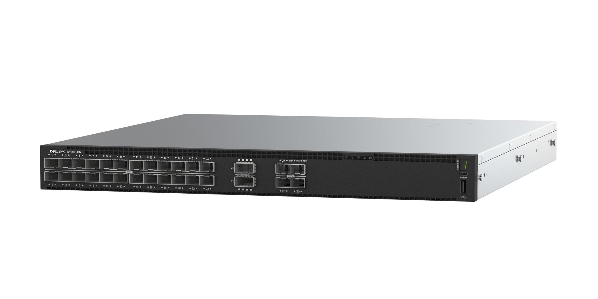 DELL EMC Switch S4128T-ON, 1U, 28 x 10Gbase-T, 2 x QSFP28, IO to PSU, 2 PSU, 210-ALTC17421362