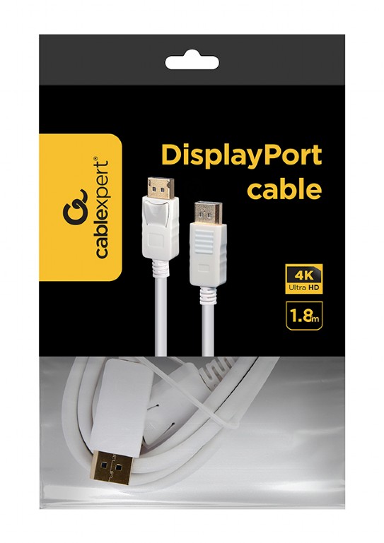 Gembird CABLU video, DisplayPort (T) la DisplayPort (T), 1.8m, rezolutie maxima 4K (3840, CC-DP2-6-W - imagine 2