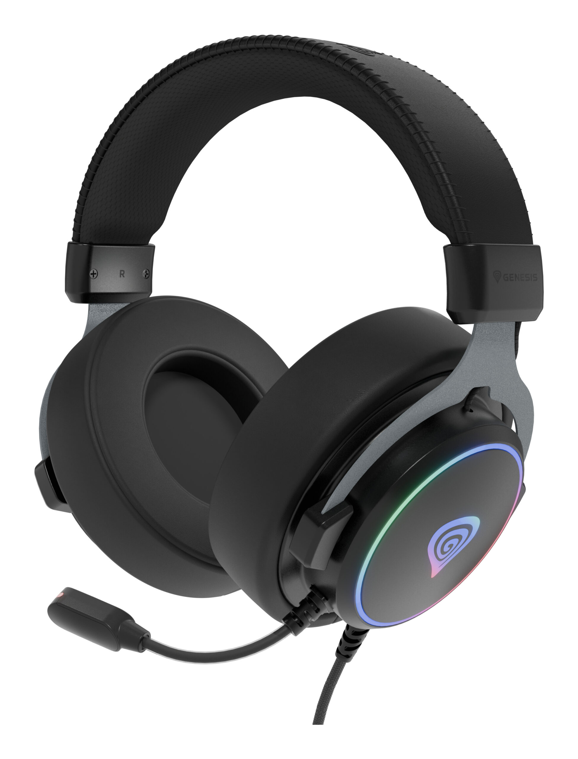 Genesis Casti cu fir Neon 764 negru, NSG-2169