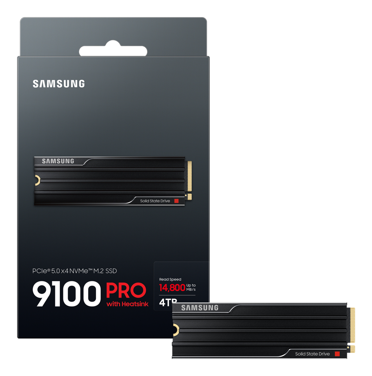 Samsung 9100 PRO SSD Heatsink NVMe M.2 4TB PCIe 5.0 14.800 MB/s Read 13.400 MB/s Write, MZ-VAP4T0CW - imagine 3