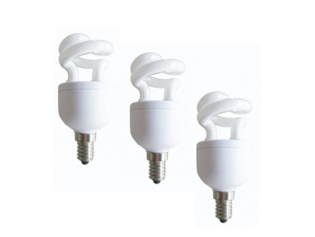 Panasonic SET 3 becuri fluorescent, soclu E27, putere 5W, forma spirala, lumina alb, EFD5E27HDE14E-3