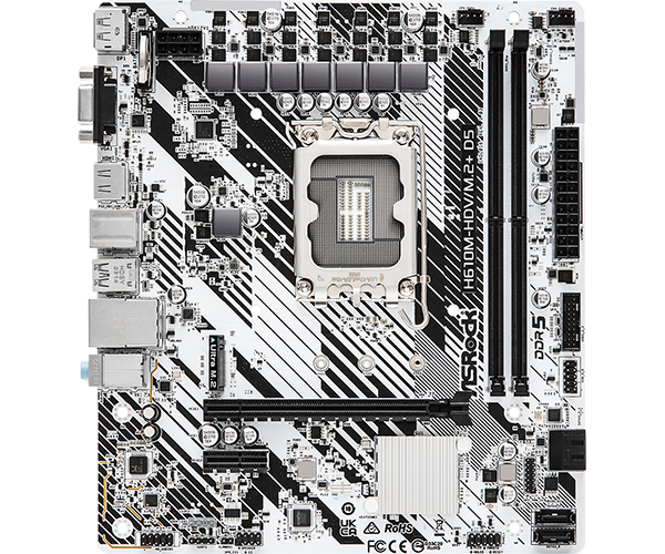Asrock Placa de baza, skt. LGA 1700, chipset Intel H610, mATX, 2 x DDR5 max. 96, H610M-HDV/M.2+ D5