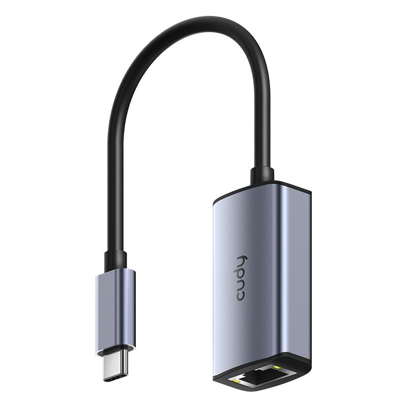 CUDY Aluminum Portable USB-C to Gigabit Ethernet Adapter Compatible with Laptop, MacBook, UE10C - imagine 2