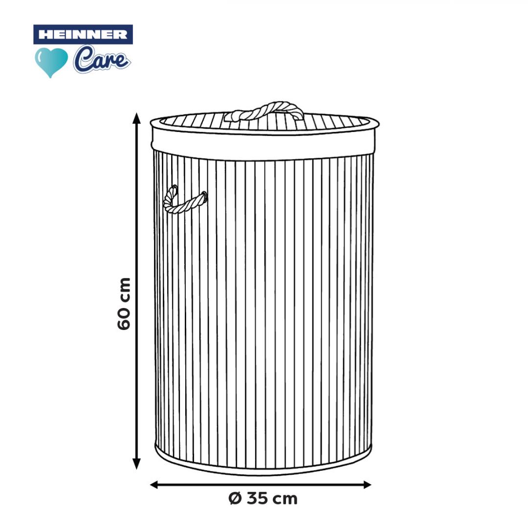 HEINNER COS DE RUFE ROTUND DIN BAMBUS, 35x60 CM, 55 L, HR-FM-CR30 - imagine 5