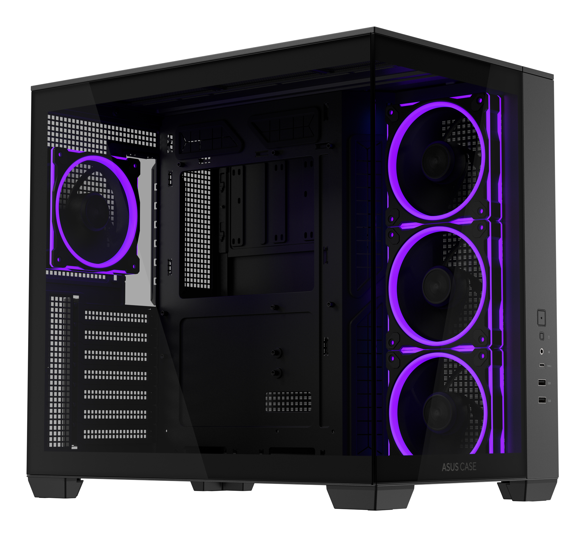 Asus Carcasa, A32 PLUS TG ARGB BLACK - imagine 2