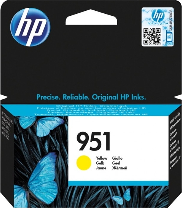 HP Cartus Cerneala Original Yellow, nr.951 pentru OfficeJet Pro 251|276|8100|8600, CN052AE