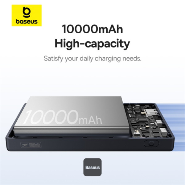 Baseus POWER BANK PicoGo, 10000mAh, 20W, 2 x USB Type-C, 1 x USB, cablu inclus USB, P10076801213-00 - imagine 6