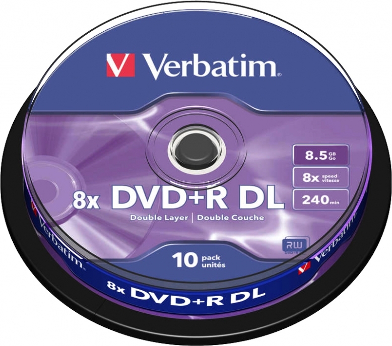 Verbatim DVD+R 8.5GB, 240min, viteza 8x, 10 buc, Double Layer, spindle, "Matt Silver", 43666