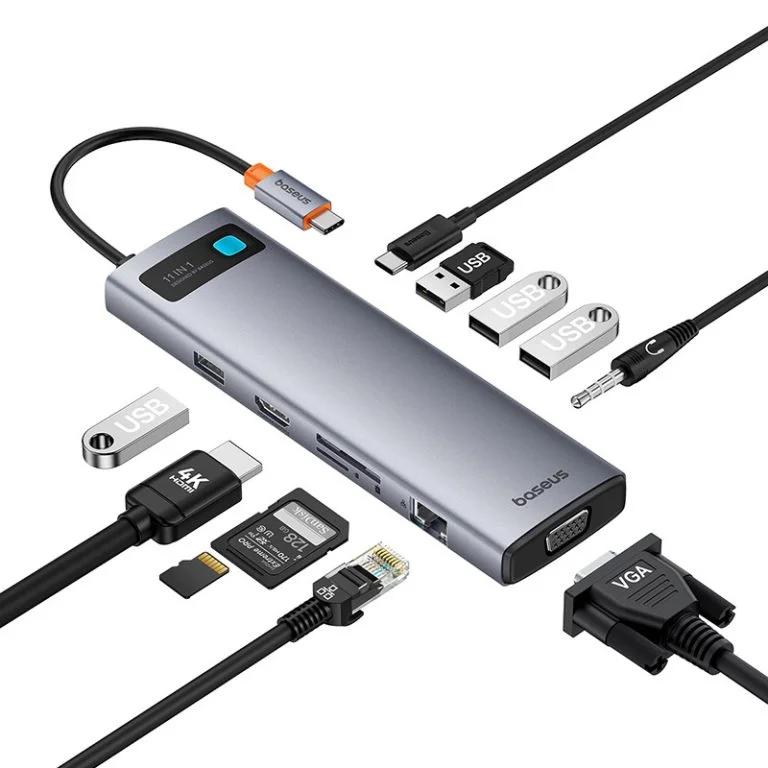 Baseus DOCKING Station Metal Gleam Series 11-in-1, conectare PC USB-C,Type-C to, B00030709811-00 - imagine 3