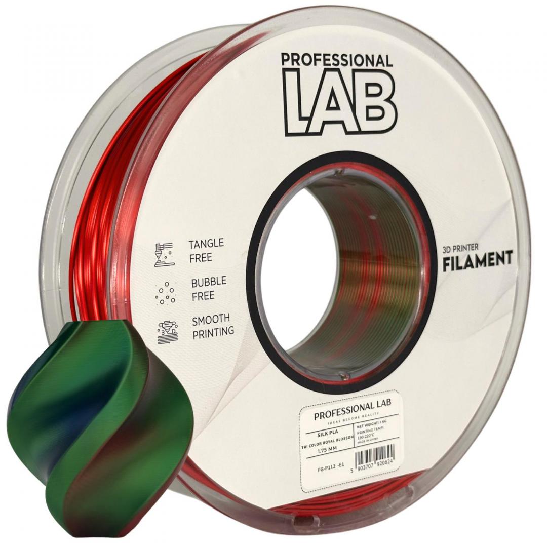 PROFESSIONAL LAB PROF. LAB 3D FILAMENT 1KG PLA Tri-Color SILK ROYAL BLOSSOM, SILK PLA ROYAL BLOSSOM