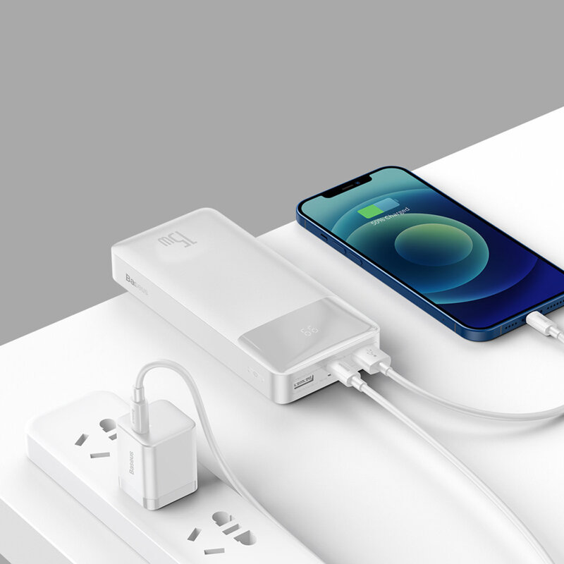 Baseus POWER BANK Bipow, 20000mAh, 15W, 2 x USB; 1 x USB Type-C, digital display pt., PPBD050102 - imagine 4