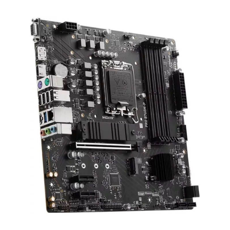 MSI mATX, LGA 1700, DDR5 6800, 1x PCIe x16 slots, 2x M.2 slots, 1x HDMI, 1x DP, 1x VGA, PRO B760M-P - imagine 2