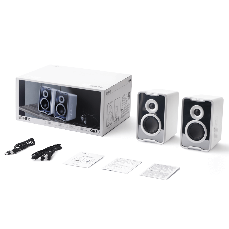 Edifier BOXE 2.0, RMS: 30W (2 x 15W), Bluetooth 5.4, USB-A, AUX, WHITE, QR30-W - imagine 4
