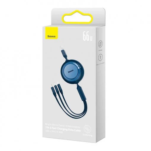 Baseus CABLU alimentare si date Bright Mirror One- for-three Retractable, pt, CAMJ010103 - imagine 2